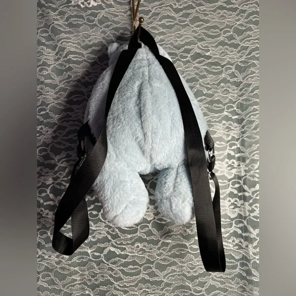 Dolls Kill Delia’s Light Pastel Blue Teddy Bear Plush Backpack Purse - Picture 2 of 3